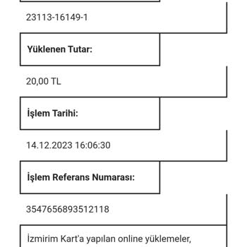 İzmirim Kart Online Para Yükleme Sorunu