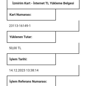 İzmirim Kart Online Para Yükleme Sorunu