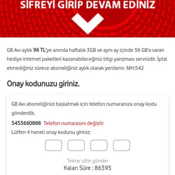 Vodafone Operatör Üyelik Mağduriyet