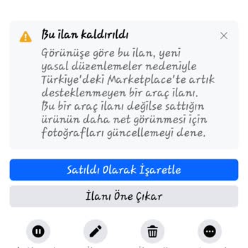 Facebook Marketplace'ta Yayınladığım Ürün Tekrar Yayından Kaldırılıyor