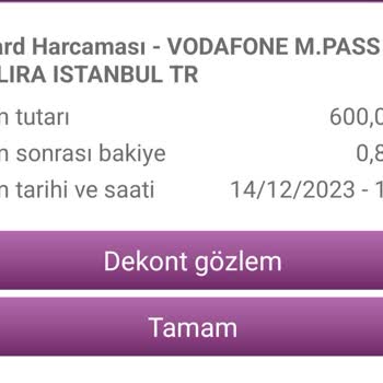 Vodafone Kartımdan Para Çekildi Ama Tanımlanmadı