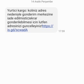 PTT Kargo Yurtiçi Kargo Ve PTT Hakkında Yabancı Numaradan Gelen Link