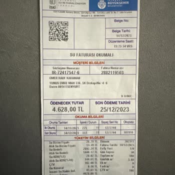 İSKİ Fahiş Fatura Tutarı