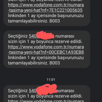 Vodafone Rezerve Numara Sorunu
