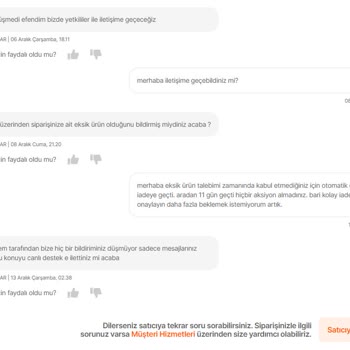 Hepsiburada İade Talebinde Aradan Çekilmesi