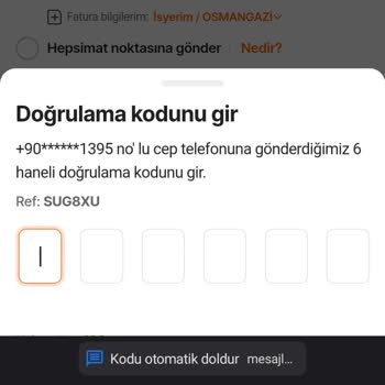 HepsiPay Doğrulama Kodu Eski Numarama Gidiyor