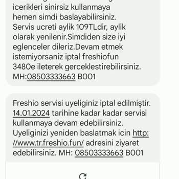 Freshio Fun İstenmeyen Abonelik