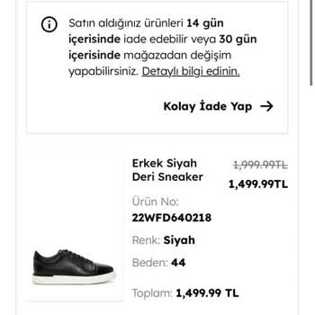 Derimod Farklı Ürün Gönderdi!
