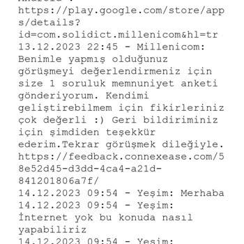 Kullanılamayan İnternet Millenicom Üyeliği