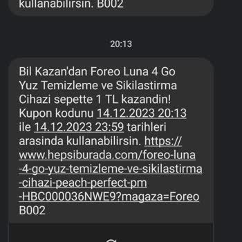 Foreo Hepsiburada Kazanılan Hediyeyi Vermiyor