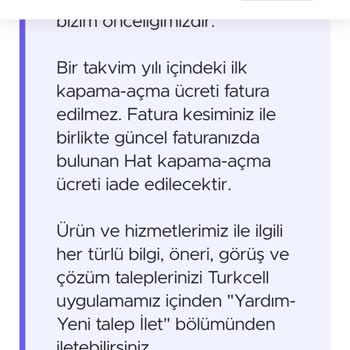Turkcell Açma Kapama Ücreti