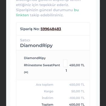 Diamondripy Siparişim Kargoya Verilmiyor