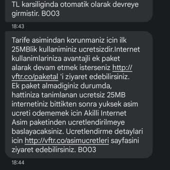 Vodafone Ek Paket İle Yaşattığı Mağduriyet