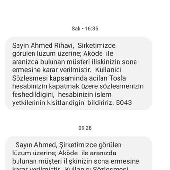 Tosla Hesap Açıklama Gelmeden Kapatma