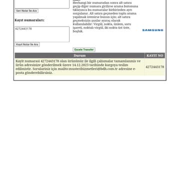 Samsung BDH Bilişim İlgisiz Ve Yanıltıcı Bilgi Veriyor.