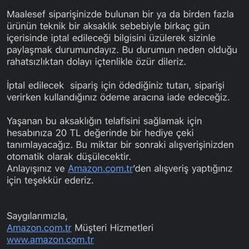 Amazon Aldığım Ürünü Göndermiyor