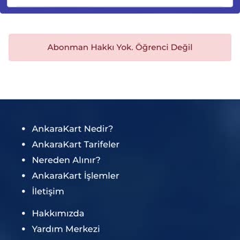 EGO Genel Müdürlüğü Ankara Kart Abonman Sorunu