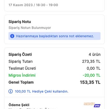 Migros Sanal Market Online Sipariş İptali