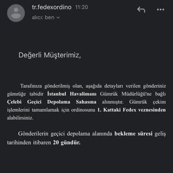 Fedex Ve Gümrük İşlemleri Çözüm Sunulmadı