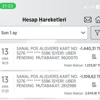 Uber Tarafımdan Habersiz Para Çekiyor