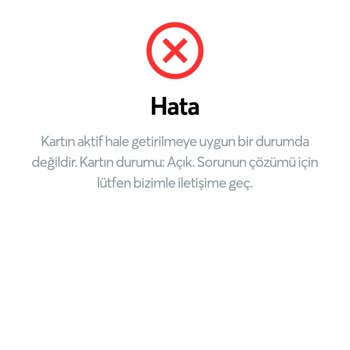 Papara Kartın Aktif Hale Getirilmeye Uygun Değildir
