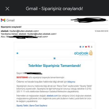 Ebebek Siparişim Gözükmüyor Para Gitti