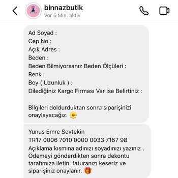 Binnaz Butik Instagram Fake Hesap