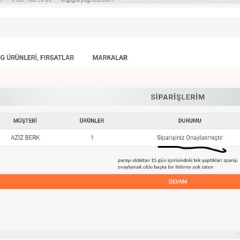 Arya Gross Dan Gelmeyen Ürün