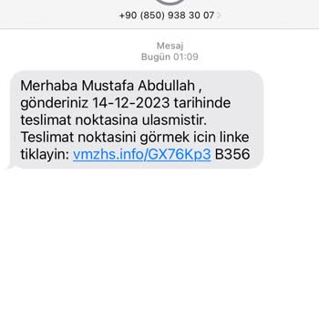 0850 938 30 07 Gelen Mesaj