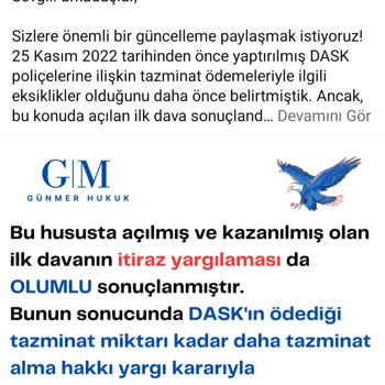 DASK Tan Eksik Ödeme Yapılmıştır