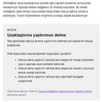Twitch Haksız Yere Süresiz Ban Atıldı