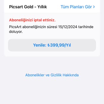PicsArt Deneme Ücreti Kesmiş