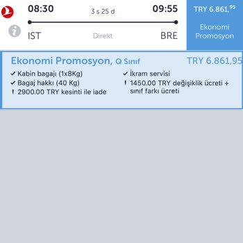 THY Dan Erken Bilet Alma