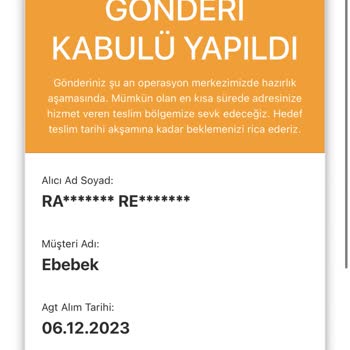 AGT Kargo Ürünlerimi Teslim Etmiyor Ebebek Paramı İade Etmiyor