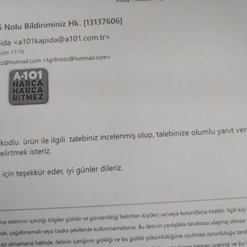 A101 Eksik Teslimat Ve İade Sorunu!