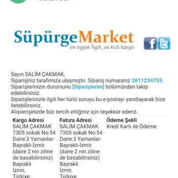 SüpürgeMarket Ürünüm Teslim Edilmiyor