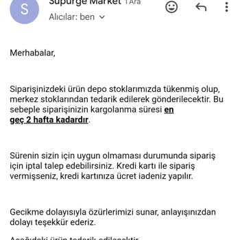 SüpürgeMarket Ürünüm Teslim Edilmiyor
