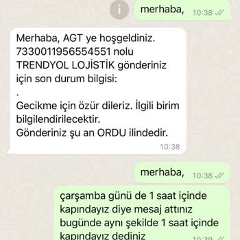 AGT Kurye (aynigunteslim.com) 15 Gündür Gelmeyen Kargo Ve İlgisizlik
