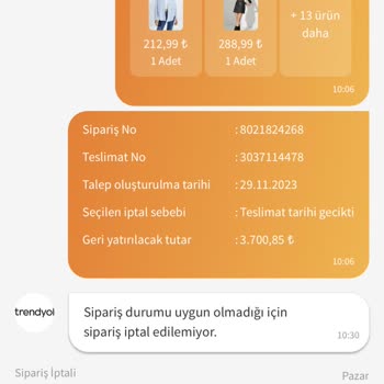 Trendyolmilla Siparişlerimi İptal Etmiyor