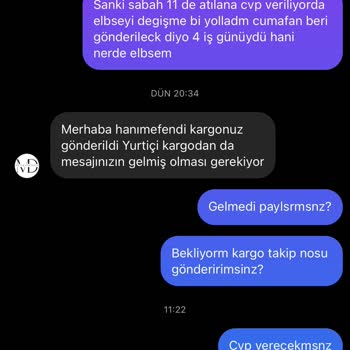 Meysadesign Değişime Gönderilen Ürün Geri Gelmedi