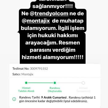 Trendyol Montajix Kurulum Hizmeti Alamıyorum!
