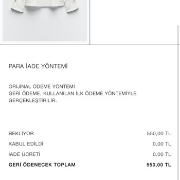 Zara Yanlış Ürün Gönderdi