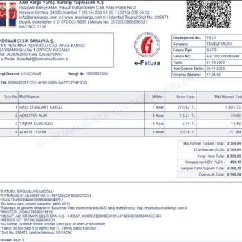 Aras Kargo Kaybettiği Malzemeye Taşıma Ücreti İstiyor