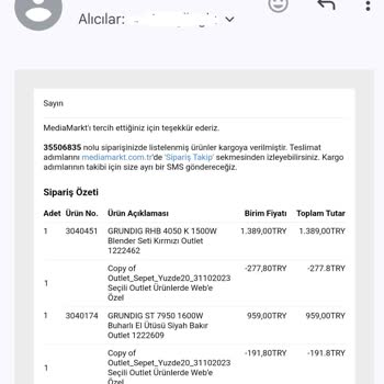 Media Markt İnternet Siparişimi Talebim Olmaksızın İptal Etti