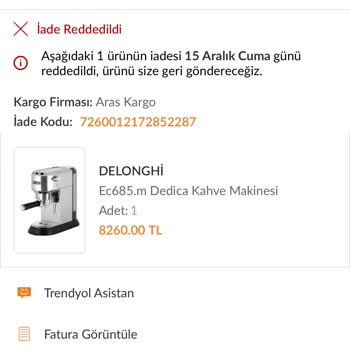 Trendyol İade Kabul Etmiyor