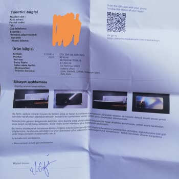 Media Markt Kaskolu Ürünün Tamiri Ve Para İadesi Yapılmadı