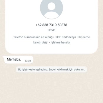 WhatsApp Yabancı Numaradan Mesaj