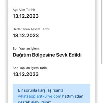 AGT Kurye (aynigunteslim.com) Ebebek Teslimat Gecikmesi Ve İletişim Sorunları