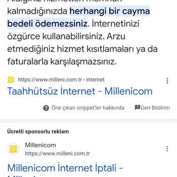 Millenicom İnternet Cayma Ödersiniz