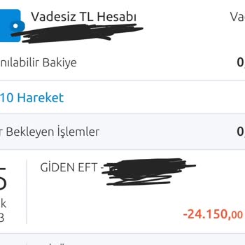 Yapı Kredi Bankası EFT İslemim Gerçekleşmedi.